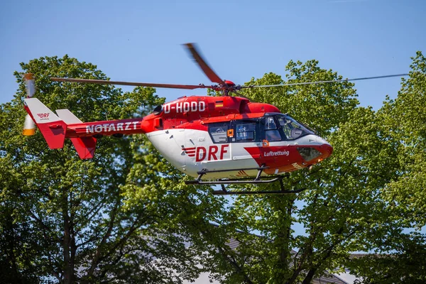 Delmenhorst Alemania Mayo 2018 Eurocopter 117 Drf Luftrettung Vuela Sobre — Foto de Stock