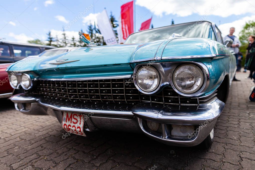 ALTENTREPTOW / MECKLENBURG- WEST POMERANIA / GERMANY - MAY 1, 2018: Cadillac Sedan DeVille oldtimer car stands on street at an oldtimer show.