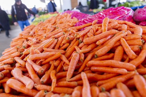 Deliciosas Cenouras Estão Mercado Turco — Fotografia de Stock