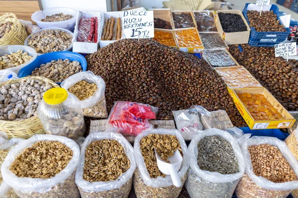 Antalya Turquia Janeiro 2020 Várias Nozes Encontram Mercado Turco — Fotografia de Stock