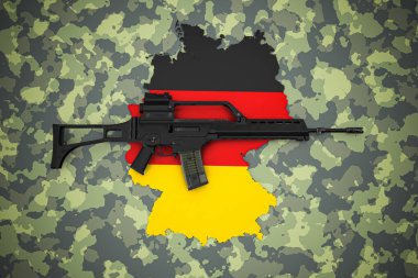 Alman 5.56 x 45 mm saldırı tüfeği kamuflaj arka planı
