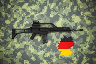 Alman 5.56 x 45 mm saldırı tüfeği kamuflaj arka planı