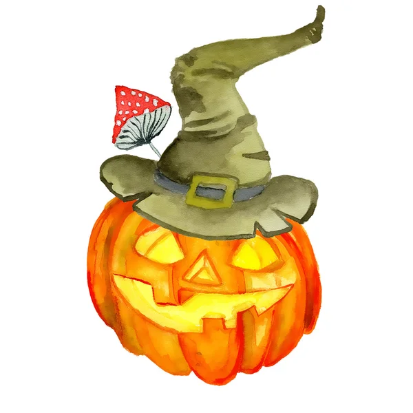 Akvarell Halloween pumpa — Stockfoto