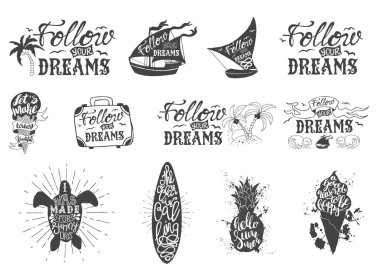 Tipografi posterler, izole siyah siluet mürekkep sıçraması ile beyaz bir arka plan üzerinde elle çizilmiş resimler içinde yazı ile ayarlayın. Yazıt motivasyon tırnak