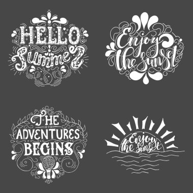 Yazı, yazıt macera başlar tipografi yaz el çekilmiş