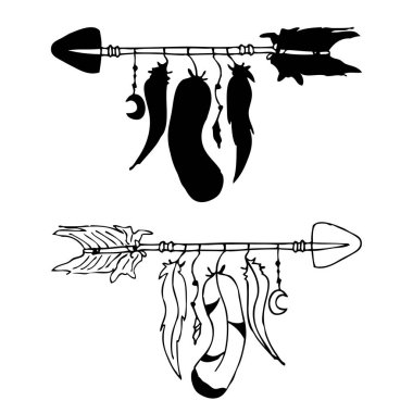 Elle çizilmiş boho doodles