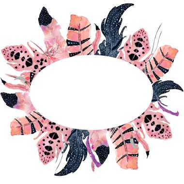 Flamingo eşarplı yuvarlak çerçeve tasarımı