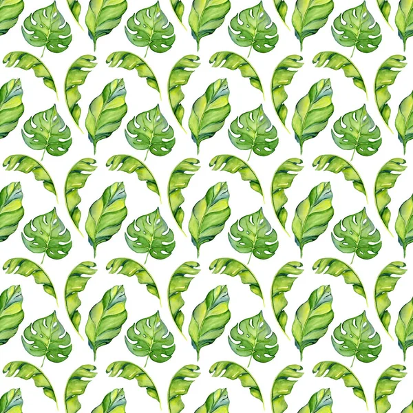 Tropical leaves seamless pattern — Stock Photo, Image