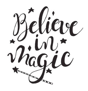 Sihirli değnek vektör çizim ve teklif Halloween etiketi el ile çizilmiş