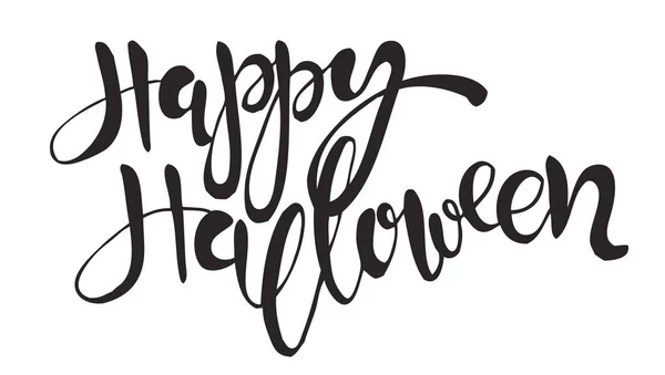 Halloween-Etikett mit handgezeichneter Vektorillustration und Zitat "Happy halloween" — Stockvektor