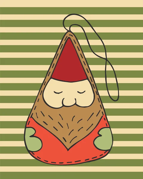 Weihnachtskarte mit niedlichen Cartoon Weihnachten Spielzeug Weihnachtsmann — Stockvektor