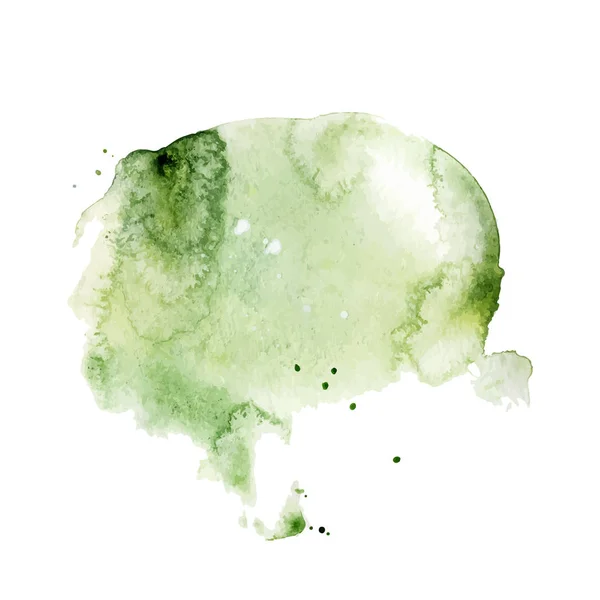 Grüner Aquarell-Spritzer, Fleck, Punkt und Streifen isoliert auf weißem Hintergrund. — Stockvektor
