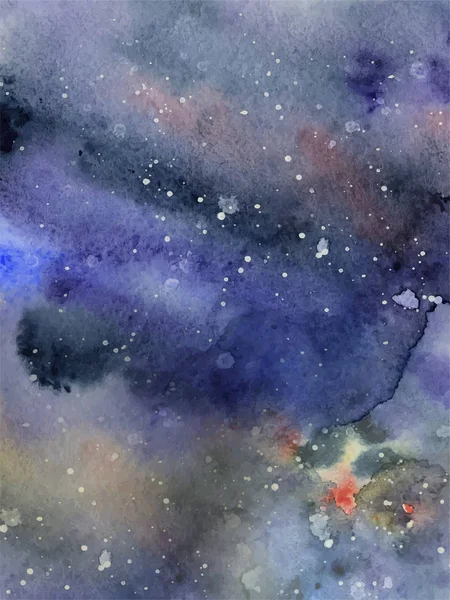 Aquarelle fond ciel nocturne, texture aquarelle dessinée à la main — Image vectorielle