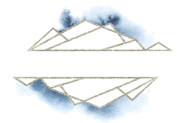 Montures polygonales ensemble. Triangles à paillettes argentées, formes géométriques. Forme diamant . — Image vectorielle