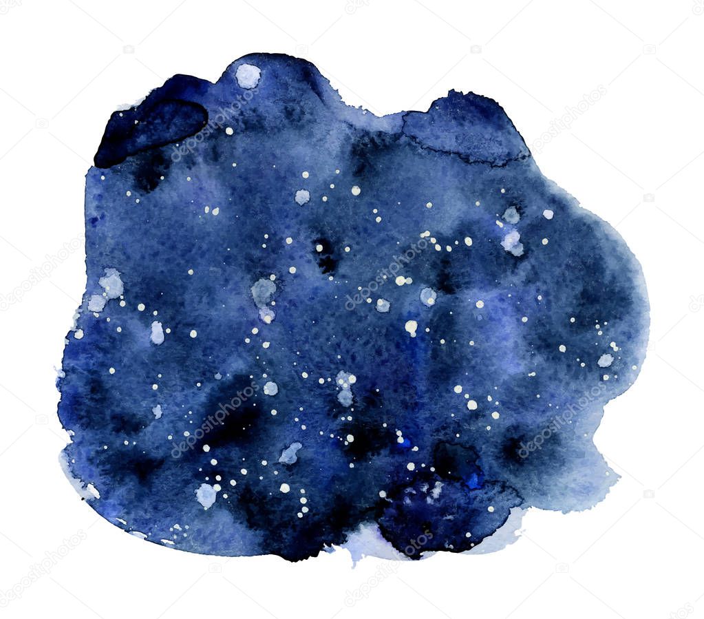 Watercolor night sky background, hand drawn watercolour texture