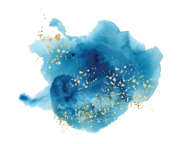 Acuarela salpicadura abstracta Color pintura textura. Fondo azul — Vector de stock