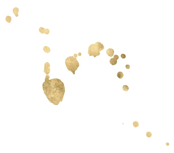 Acquerello oro goccia spruzzi vettoriale disegnato a mano — Vettoriale Stock