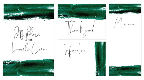 Acuarela fondo verde Textura abstracta dibujada a mano — Archivo Imágenes Vectoriales