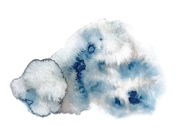 Astratto acquerello classico forme blu su sfondo bianco. Colore spruzzi mano disegnato vettore — Vettoriale Stock