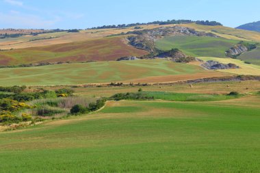 Kırsal manzara Pienza Toskana İtalya çevresinde,