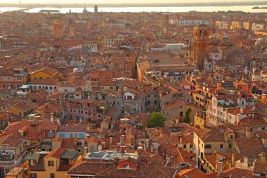 Venedik San Marco çan kulesinden havadan görünümü,