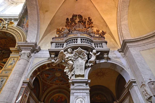 Interior of Basilica Parrocchiale Santa Maria del Popolo in Rome, Italy