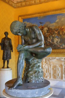  Capitoline Müzesi 'ndeki antika sanat eserleri. Capitoline Hill - Roma, İtalya