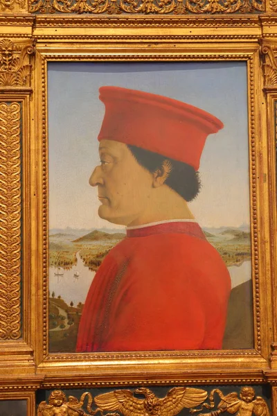 Schilderijen tentoongesteld in de Galleria degli Uffizi, Florence, Italië — Stockfoto