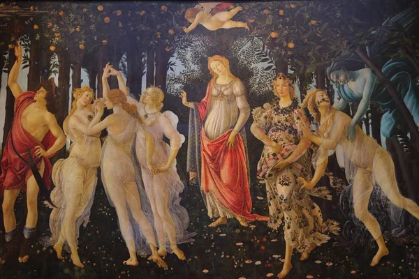 이탈리아 피렌체 우피치 미술관 (Galleria degli Uffizi) 에 전시되어 있는 그림들 — 스톡 사진