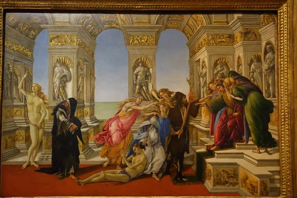 Målningar som visas på Uffizi Gallery (Galleria degli Uffizi), Florens, Italien — Stockfoto