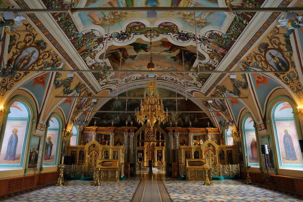 Interior of the Church of St. Sergius (Refectory church). Trinity Lavra