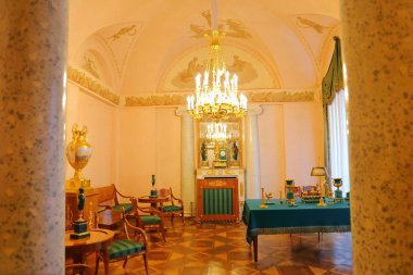 SAINT PETERSBURG, RUSSIA - 17 Şubat 2018: Catherine Sarayı 'nın İçi Tsarskoye Selo Saint Petersburg Rusya' daki Rococo Sarayı