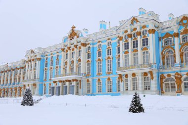Catherine Sarayı. Rokoko palace bulunan şehir, Tsarskoye Selo içinde (Puşkin), St Petersburg, Rusya Federasyonu. 