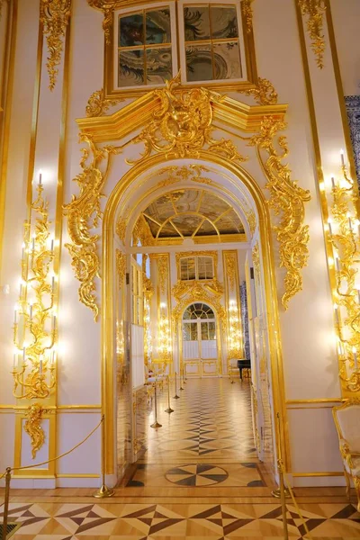 Petersburg Russia Lutego 2018 Wnętrze Pałacu Katarzyny Rokokowy Pałac Carskim — Zdjęcie stockowe