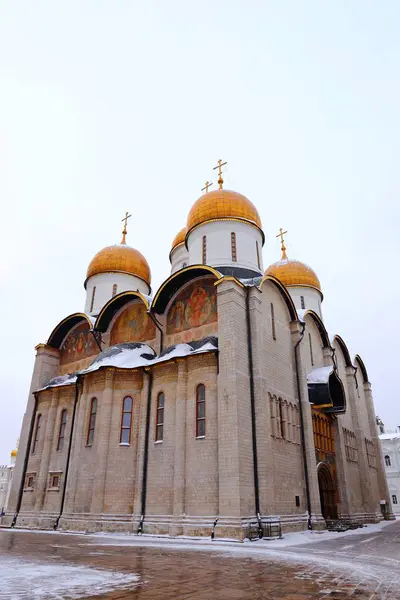 Chrám Nanebevzetí Náměstí Uvnitř Moskevského Kremlu Rusko — Stock fotografie