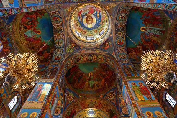 Intérieur Église Sauveur Sur Sang Versé Saint Pétersbourg Russie — Photo