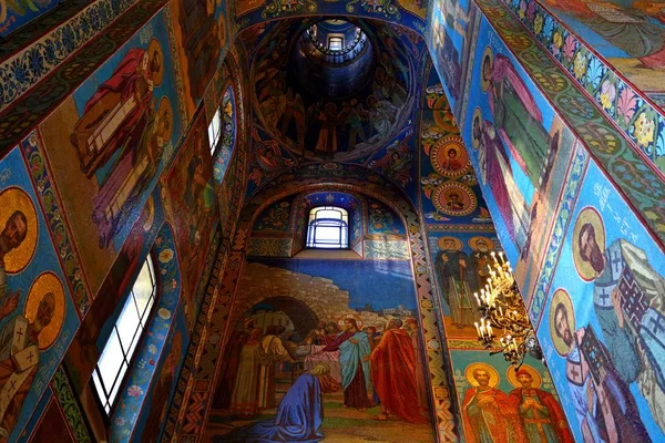 Intérieur Église Sauveur Sur Sang Versé Saint Pétersbourg Russie — Photo