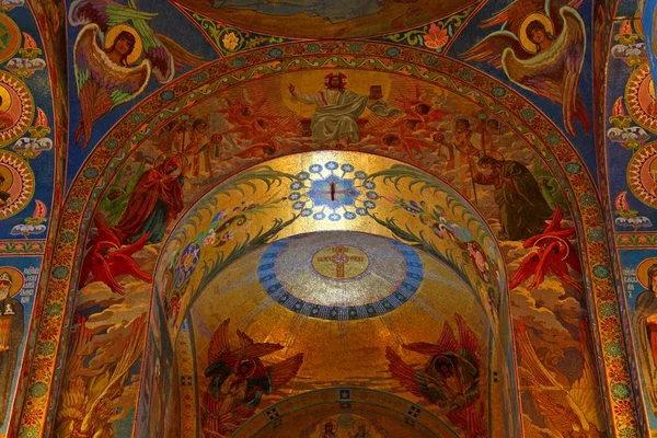 Wnętrze Kościoła Zbawiciela Krwi Rozlane Petersburg Rosja — Zdjęcie stockowe