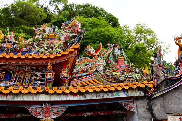 Arquitectura Tradicional Del Antiguo Templo Chino Taiwán —  Fotos de Stock