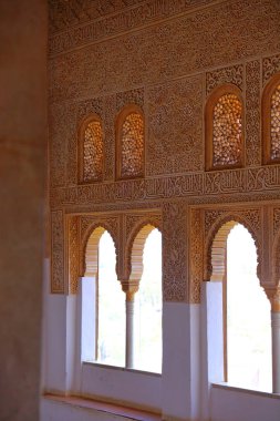  Alhambra Granada 'nın güzel Moorish tarzı tasarımı - Endülüs, İspanya, Avrupa