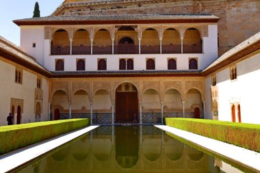  Alhambra Granada 'nın güzel Moorish tarzı tasarımı - Endülüs, İspanya, Avrupa