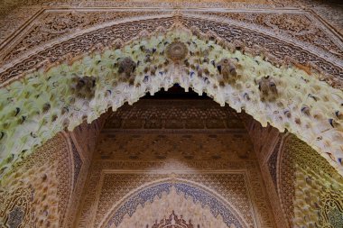  Alhambra Granada 'nın güzel Moorish tarzı tasarımı - Endülüs, İspanya, Avrupa