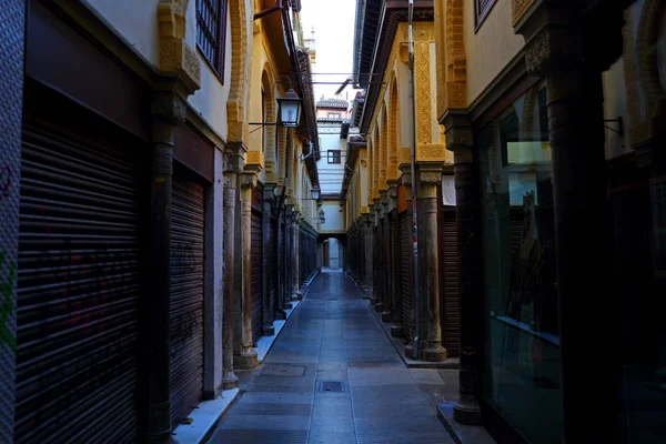 Street View Történelmi Részén Granada Andalúzia Spanyolország Spanyol Építészet Európa — Stock Fotó