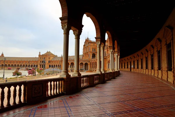 Scenic View Beautiful Architecture Plaza Espana Spainish Square Maria Luisa — Stock Photo, Image