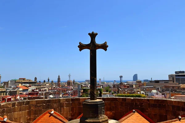 14世紀のゴシック様式のバルセロナ大聖堂 カテドラル バルセロナ 13人のガチョウが有名に保管されています — ストック写真