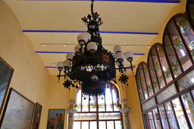 Palau de la Musica Catalana, modernist konser salonu mimar Lluis Domenech i Montaner tarafından tasarlandı Barcelona, Katalonya, İspanya 