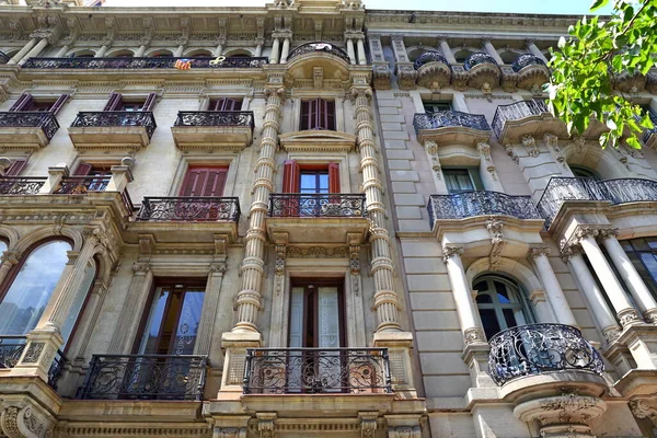 Vistas Calle Con Ejemplos Edificios Barcelona España — Foto de Stock