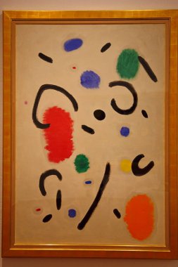 Arts collections in Fundacio Joan Miro, a museum of modern art honoring Joan Miro located on the hill of Montjuic in Barcelona, Spain. clipart