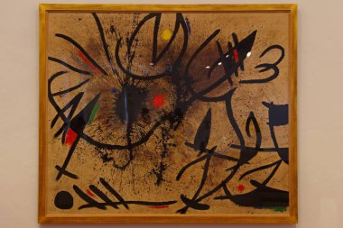  Joan Miro onuruna İspanya 'nın Barcelona kentindeki Montjuic tepesinde bulunan bir modern sanat müzesi olan Fundacio Joan Miro' daki sanat koleksiyonları.