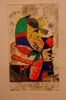  Joan Miro onuruna İspanya 'nın Barcelona kentindeki Montjuic tepesinde bulunan bir modern sanat müzesi olan Fundacio Joan Miro' daki sanat koleksiyonları.